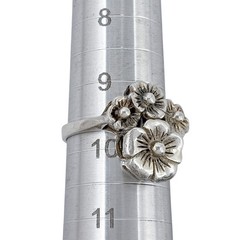 Vintage Sterling Silver 925 Floral Cluster Ring Size 9.5