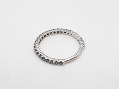 Designer $1800 .75ct VS Genuine Blue Diamond 18k White Gold Wedding Band Ring