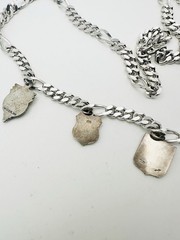 Vintage Monet Link Chain 835 935 Sterling Silver Travel Charm Necklace 28”