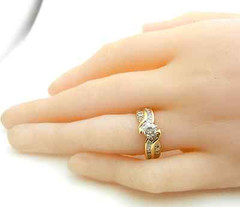 Solid 14k Yellow Gold Natural Diamonds Cluster Ring size 6