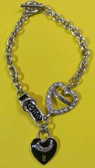 Vintage Juicy Couture Bracelet Black And Silver Charms