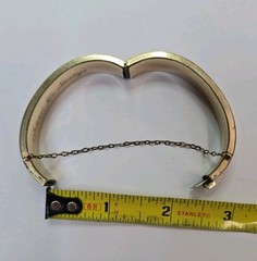 Victorian Gold Filled Hinged Bangle Bracelet 6″ Signed B&B 18.5 Grams