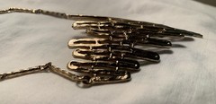 Vtg Celebrity N.Y. Gold Tone Necklace And Clip On Earrings Brutalist Style G C