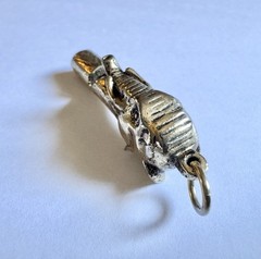 Vintage 1960s-1970s Gold Plated Figural Elephant Whistle Pendant Charm