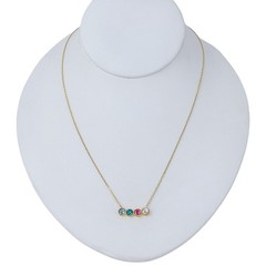 Vintage Gold-Tone Sterling Silver Multi-Color Cubic Zirconia Necklace 16″-18″