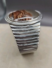 Vintage Navajo Picture Jasper Sterling Silver Cuff Bracelet Small 6″ No Markings