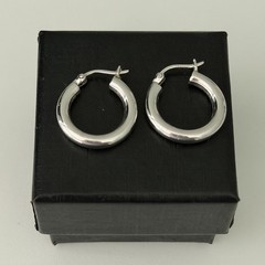 925 Sterling Silver Shiny Huggie Hoop Earrings