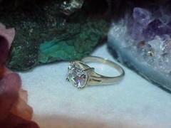 Vintage Sterling Silver 4.00Ct Crystal Solitare Engagement Ring Sz6.25 – 3.8Gr