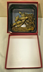 Vintage Swallow Gold-Tone Chatelaine For Sweater or Cloak 29in chain