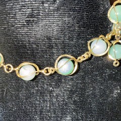 Amazing Vintage Gold Tone Cage Stone Necklace Bracelet Earring Set