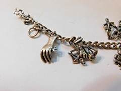 Vintage Ten Commandments Charm Bracelet | 10 Religious Charms | Moses Bible