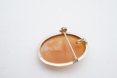 Vintage 800 Silver Cameo Brooch Pin