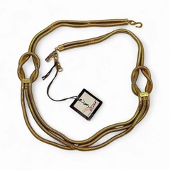 Rare Yves Saint Laurent YSL Gold Tone Snake Chain Necklace 1970s