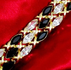 Vtg Runway Rare NAPIER “Black Tie” Swarovski Marquise Crystal Bracelet Book Pc