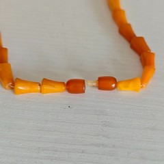 Amber necklace, Stone Beads Vintage Soviet Baltic jewelry amber 28 g.