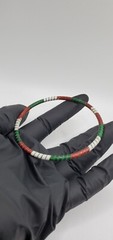 Vintage Red, White and Green Cloisonné 9.5″ round Bracelet