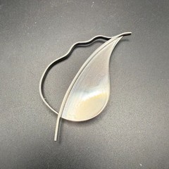 925 Sterling Frances Holmes Booth by fhb Brooch Pin Modernist Leaf 22g – RARE