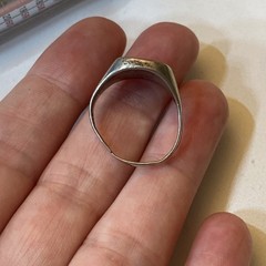 Vintage Sterling Silver And Black Onyx Modernist Stackable Ring 925