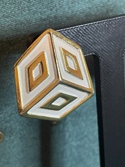 RARE Lanvin Paris 3D White Enamel Gold-Plated Square Dice Clip On Earrings COA