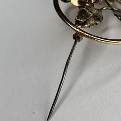 Vintage DIANA Krementz Gold And Rose Tone Brooch Flower Signed