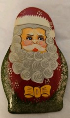 Vintage Russian Hand-painted Santa Brooch