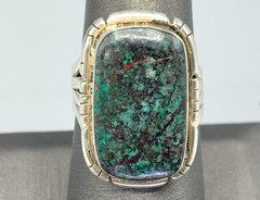 Sterling Silver Ring, Authentic Eilat Stone Ring-Size. 7.25