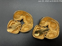 Vintage Essex Signed Yellow Gold Plated Mid Century Modern Clip On Earrings