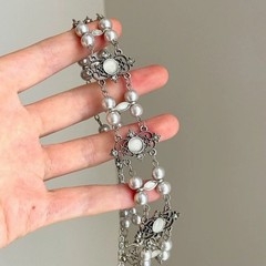 Vintage Pearl Baroque Choker/Retro Chain Necklace