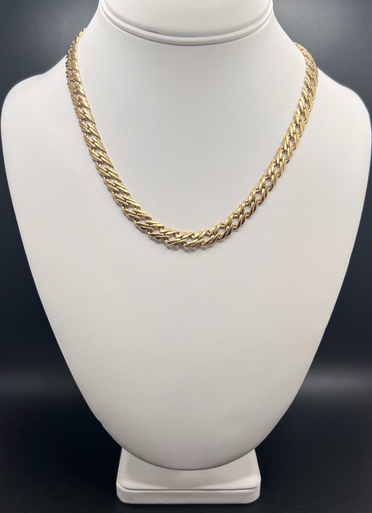 Vintage Gold Tone Flat Link Chain 17.75” Length 26g Very Nice!