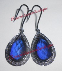 LATEST 0.66ct ANTIQUE ROSE CUT DIAMOND SILVER 925 SAPPHIRE VINTAGE LOOK EARRINGS