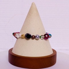 Handcrafted Multi-Color Mix of Crystal, Glass, and Gemstone Beaded Bracelet