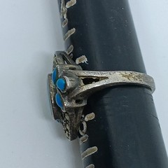 Vintage Sterling Silver Marcasite Turquoise Ring Size 5.50 4.5g