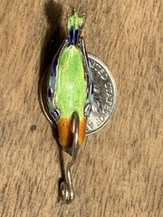 Vintage Enamel Sterling Silver Lovely Artisan Bird Of Paradise Pendant