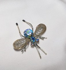 Vintage Bug Insect Pin Brooch Filigree Fly