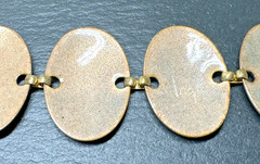 MID-CENTURY MOD ENAMEL COPPER & ENAMEL OVAL LINK BRACELET BY INGA CARLSON M161