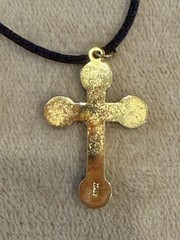 Italian Micro Mosiac Cross Necklace Pendant