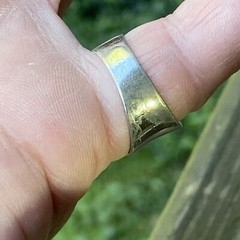VNTG Signed NF 925 Nickel Free Polished Organic Ring Sterling Silver Size 8.5 A1