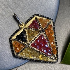 Vintage Crystal Pendant Estate Jewelry Pre-Owned Unusual Gem-Shaped