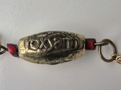Vtg Asymetric Roxsann Charm Necklace Red Heart Cupid Anchor Crystal Bead