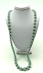 VTG Green Aventurine silver spacers layering endless necklace 32″