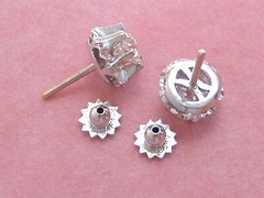 ANTIQUE 1.35ctw MINE DIAMOND PLATINUM BALLERINA SETTING 10 mm STUD EARRINGS 1930