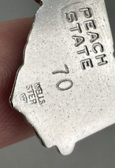 Vintage WELLS STERLING SILVER CHARM STATE MAP GEORGIA PEACH STATE