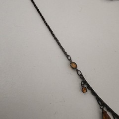 Austrian Crystal Fringe Necklace Cleopatra Amber Stones Vintage Estate Jewelry