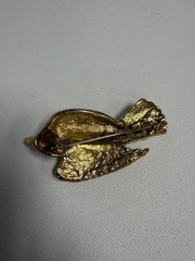Vintage Gold Tone Bird Brooch Pin
