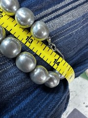 Vintage Necklace Duaplaise Simulated Pearl Soft Gray Heavy Strand
