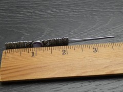 Vintage Sterling Silver Unique Oval Purple Stone Marcasite Bar Brooch Pin