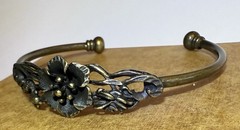 Floral Bracelet Copper 3D Design Brass & Copper Charming Vintage Look Fashion