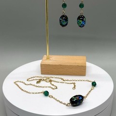 Sarah Coventry Night Garden Necklace and Clip On Earrings Set 70’s Vintage