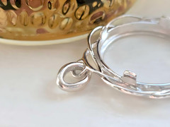 925 Sterling Silver Prong Back Braided Edge Bezel for 21mm Nickel 5 Cent Coins