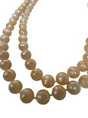 Vintage Style Faux Pearl Necklace Wrap Pink Rosy Elegant Slide Closure